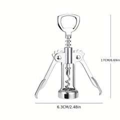 Metal Wine Corkscrew Bottle Opener, Stainless Steel Waiter Tool