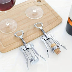 Metal Wine Corkscrew Bottle Opener, Stainless Steel Waiter Tool