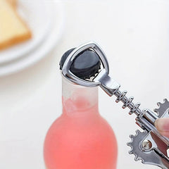 Metal Wine Corkscrew Bottle Opener, Stainless Steel Waiter Tool