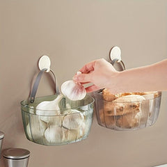 Clear Hanging Storage Basket for Kitchen Garlic and Ginger Storage