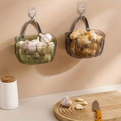 Clear Hanging Storage Basket for Kitchen Garlic and Ginger Storage
