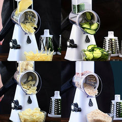 Vegetable/Fruit Slicer with Handle for Grating, Cutting, and Chopping