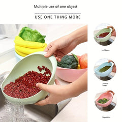 Colorful Thickened Kitchen Rice Washing Device - Plastic Draining Basket