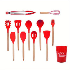 12pcs Silicone Kitchen Utensil Set with Barrel