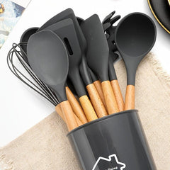 12pcs Silicone Kitchen Utensil Set with Barrel
