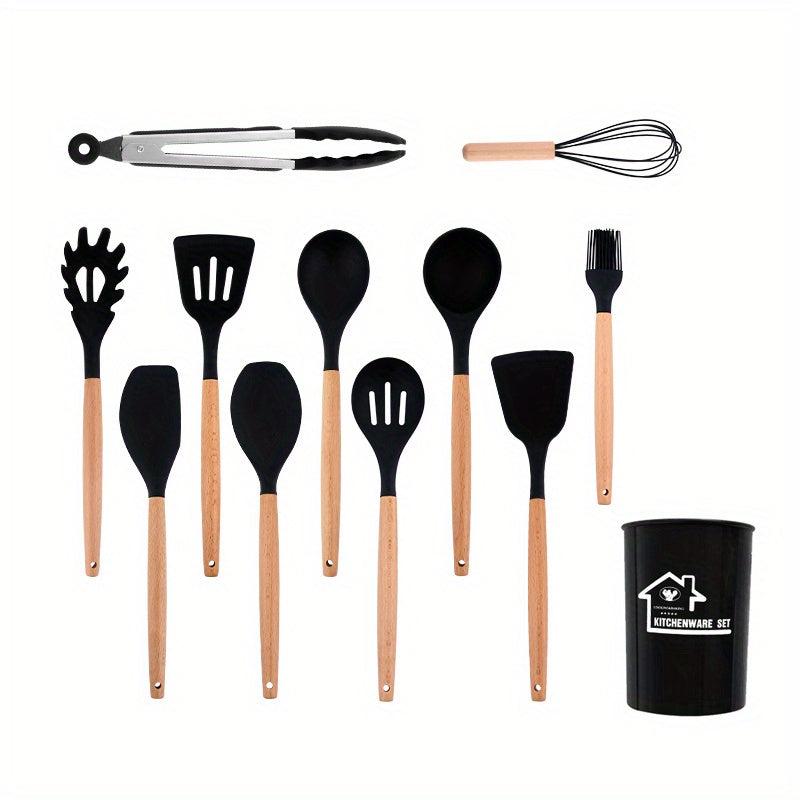 12pcs Silicone Kitchen Utensil Set with Barrel