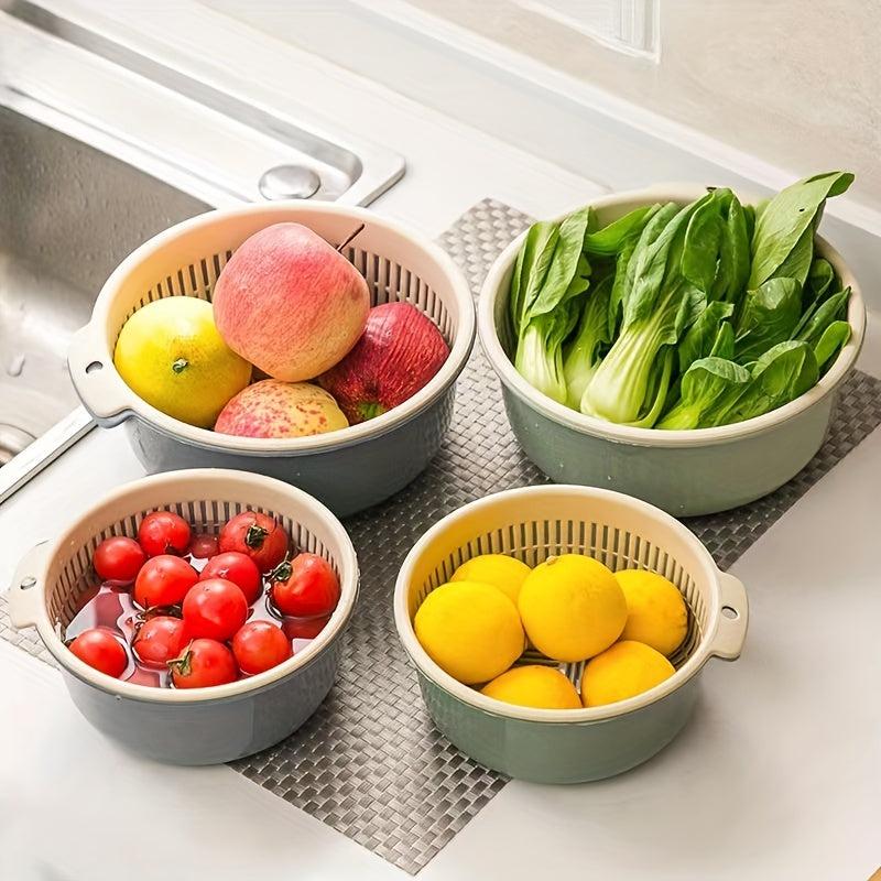 Double Layer Drain Basket Vegetable Washing Basket Colander Basket