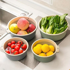Double Layer Drain Basket Vegetable Washing Basket Colander Basket