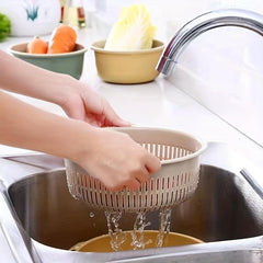 Double Layer Drain Basket Vegetable Washing Basket Colander Basket