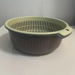 Double Layer Drain Basket Vegetable Washing Basket Colander Basket