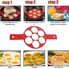 7-Cavity Frying Egg Mold Non Stick Silicone Pancake Shaper Kitchen Accessory
