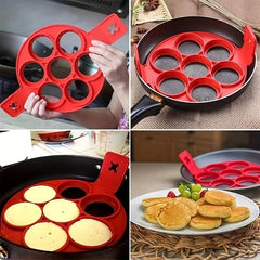 7-Cavity Frying Egg Mold Non Stick Silicone Pancake Shaper Kitchen Accessory