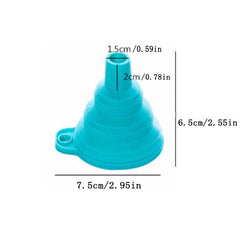 1pc Mini Funnel Collapsible Silicone Foldable For Water Liquid Kitchen Gadgets