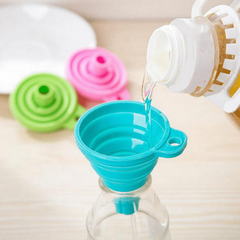 1pc Mini Funnel Collapsible Silicone Foldable For Water Liquid Kitchen Gadgets