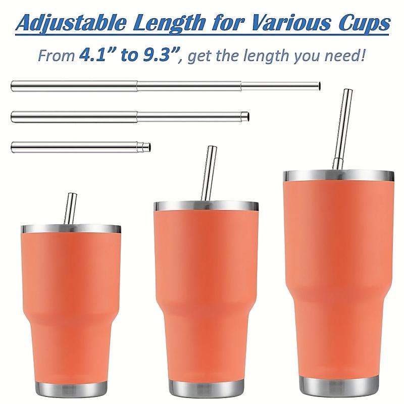 Portable Metal Straw 304 Stainless Steel Drinking Travel Telescopic Straw