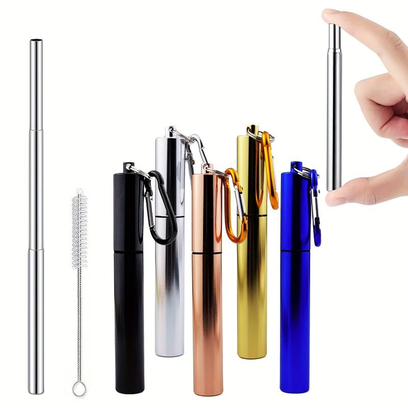 Portable Metal Straw 304 Stainless Steel Drinking Travel Telescopic Straw