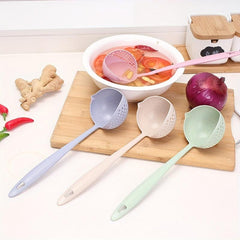 Skimmer Spoon With Filter Strainer 2 in 1 Long Handled Spoon