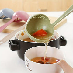 Skimmer Spoon With Filter Strainer 2 in 1 Long Handled Spoon