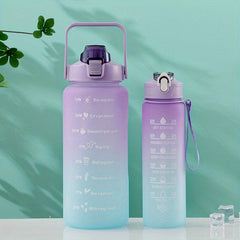Gradient Plastic Large Capacity Water Bottle - Leak Proof Lightweight