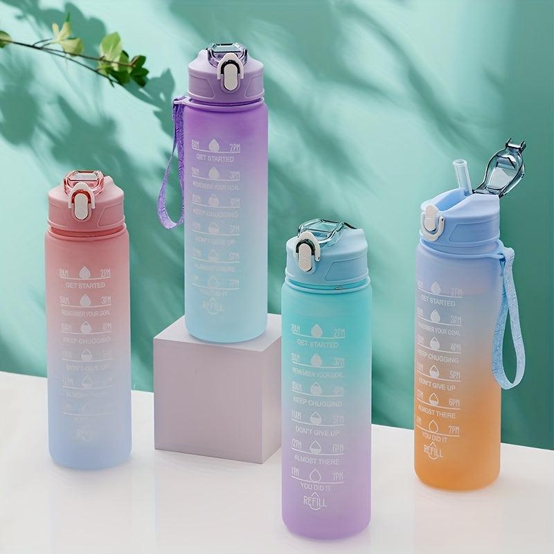 Gradient Plastic Large Capacity Water Bottle - Leak Proof Lightweight