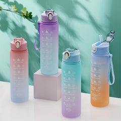 Gradient Plastic Large Capacity Water Bottle - Leak Proof Lightweight