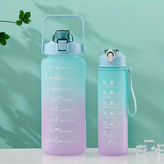 Gradient Plastic Large Capacity Water Bottle - Leak Proof Lightweight