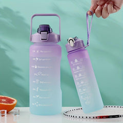 Gradient Plastic Large Capacity Water Bottle - Leak Proof Lightweight