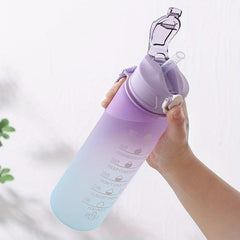 Gradient Plastic Large Capacity Water Bottle - Leak Proof Lightweight