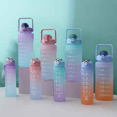 Gradient Plastic Large Capacity Water Bottle - Leak Proof Lightweight