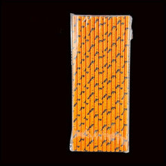25Pcs Halloween Paper Straws Skull Pumpkin Bat Ghost Disposable Drinking Straws