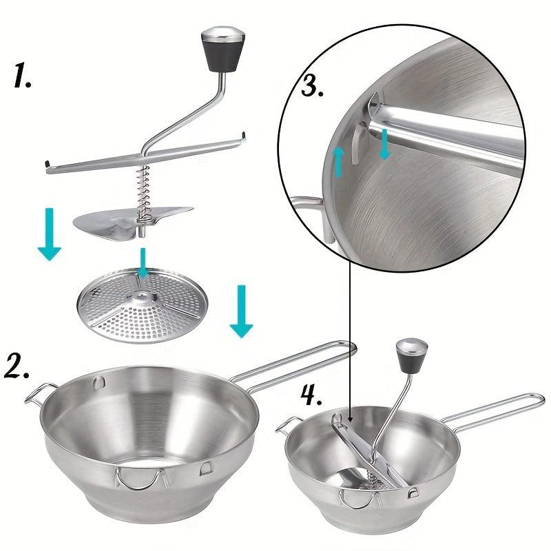 Stainless Steel Food Mill Potato Masher for Vegetables Fruits