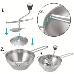 Stainless Steel Food Mill Potato Masher for Vegetables Fruits