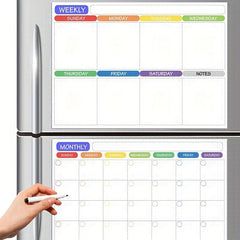 Dry Erase Fridge Magnetic Calendar Board - Refrigerator Magnetic Calendar