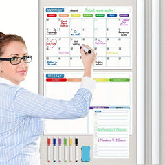 Dry Erase Fridge Magnetic Calendar Board - Refrigerator Magnetic Calendar