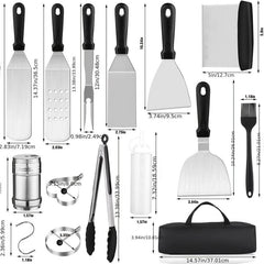 Stainless Steel Griddle Accessories Kit for Camping & BBQ
