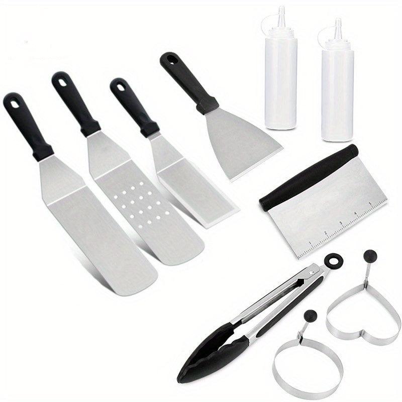 Stainless Steel Griddle Accessories Kit for Camping & BBQ
