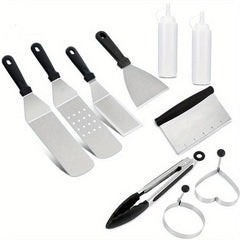 Stainless Steel Griddle Accessories Kit for Camping & BBQ