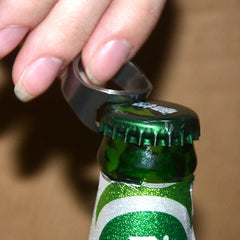 Stainless Steel Finger Ring Beer Bottle Opener Mini 22MM Portable Cap Remover