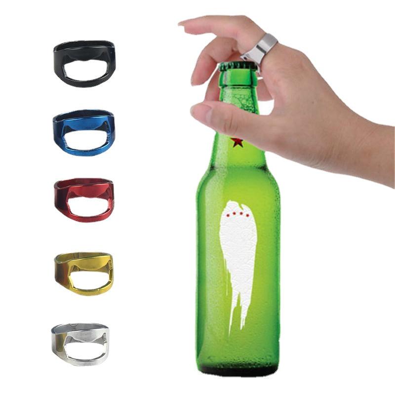 Stainless Steel Finger Ring Beer Bottle Opener Mini 22MM Portable Cap Remover