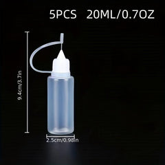 5pcs Portable Condiment Squeeze Bottles for Outdoor Camping BBQ Home Kitchen