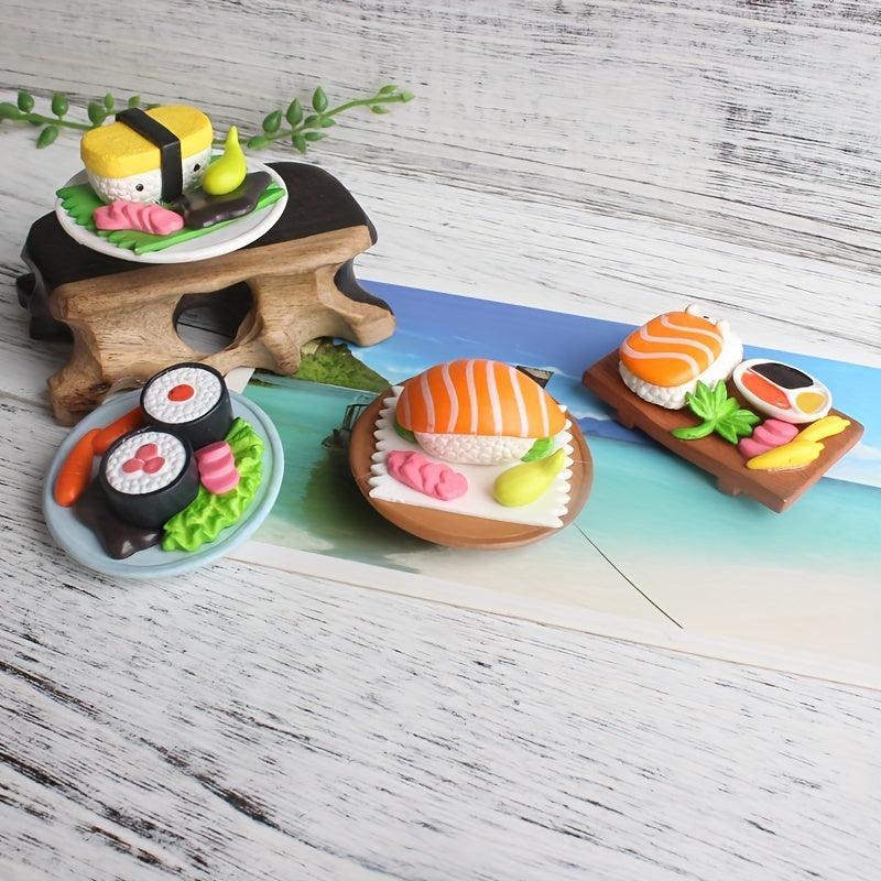 4pcs 3D Sushi Fridge Magnets Kitchen Decor & Birthday Gift