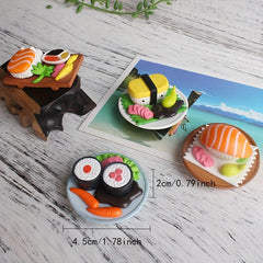 4pcs 3D Sushi Fridge Magnets Kitchen Decor & Birthday Gift