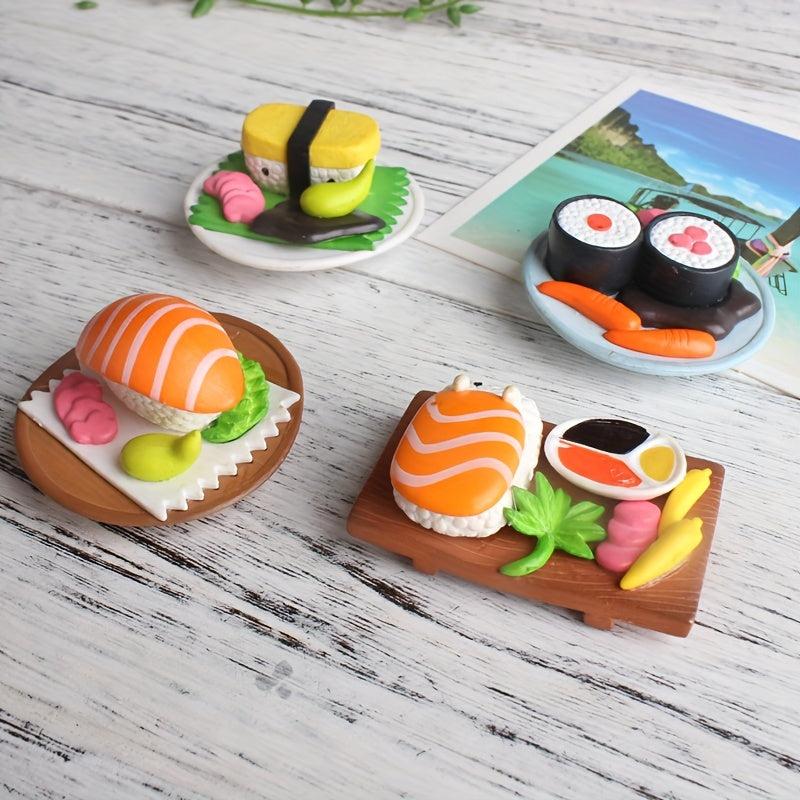 4pcs 3D Sushi Fridge Magnets Kitchen Decor & Birthday Gift