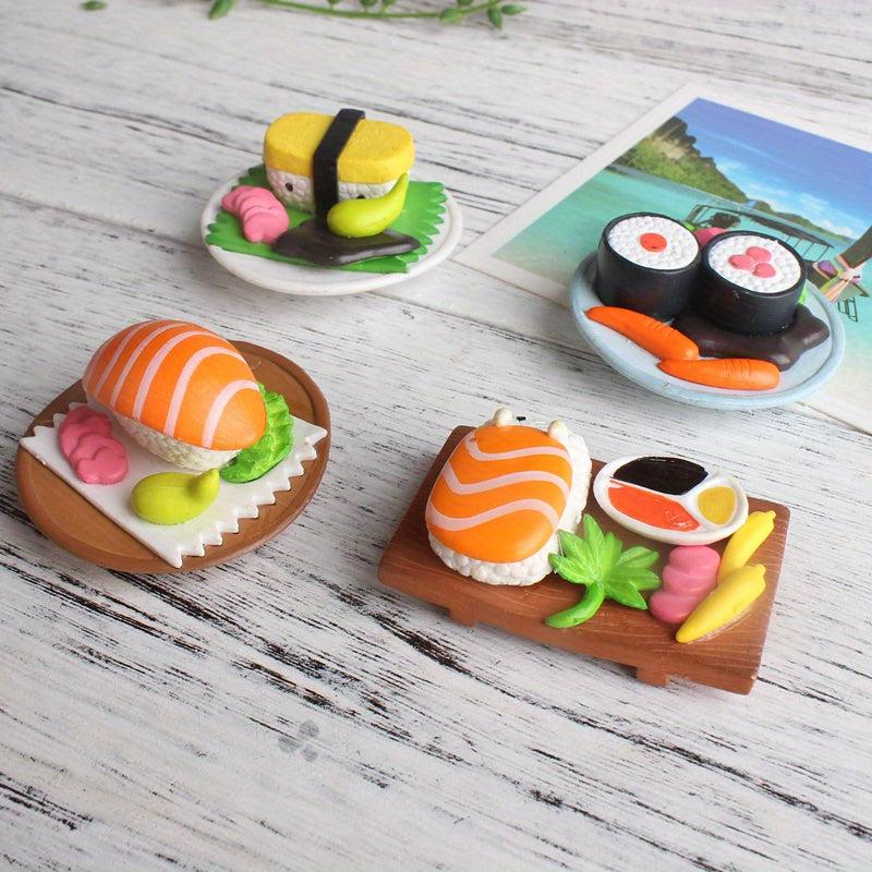 4pcs 3D Sushi Fridge Magnets Kitchen Decor & Birthday Gift