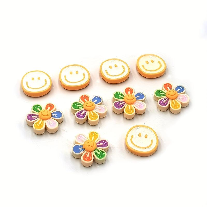 10pcs Flower Smile Magnet Stickers Small Flower Washing Machine Whiteboard Deco