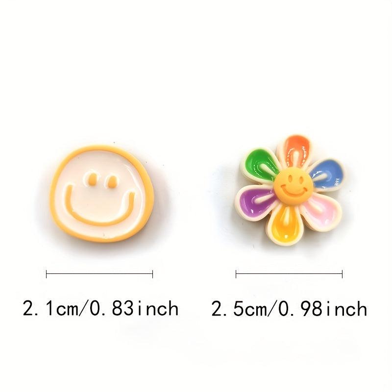 10pcs Flower Smile Magnet Stickers Small Flower Washing Machine Whiteboard Deco