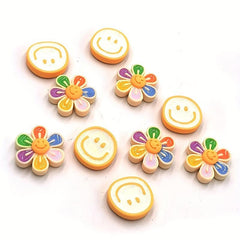 10pcs Flower Smile Magnet Stickers Small Flower Washing Machine Whiteboard Deco