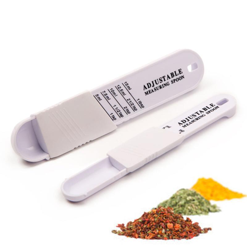 Set of 2 Adjustable Measuring Spoon Seasoning Mixing Spoon