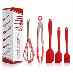 Silicone Cooking Utensil Set Metal Handle Spatula Safety Non Stick Washable