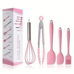 Silicone Cooking Utensil Set Metal Handle Spatula Safety Non Stick Washable